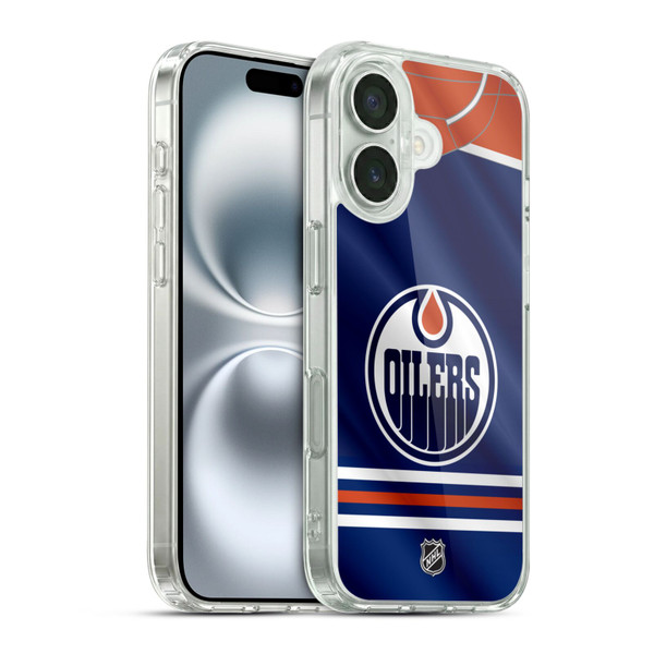 NHL Edmonton Oilers Jersey Soft Gel Case for Apple iPhone 16 & MagSafe