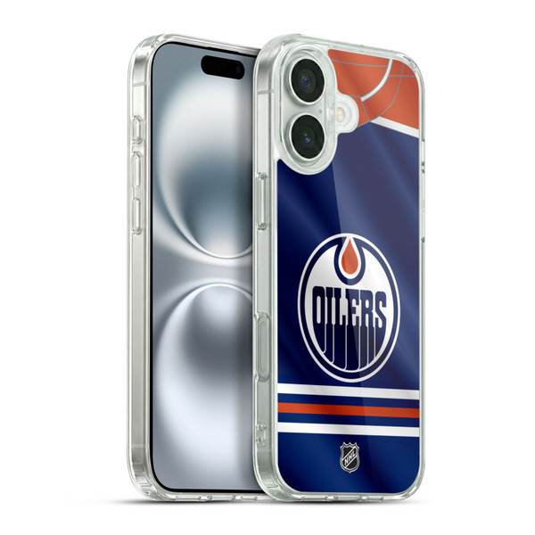 NHL Edmonton Oilers Jersey Soft Gel Case for Apple iPhone 16 Plus & MagSafe