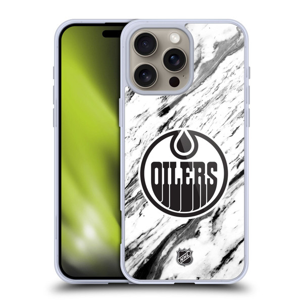 NHL Edmonton Oilers Marble Soft Gel Case for Apple iPhone 16 Pro Max
