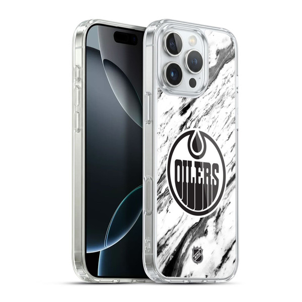 NHL Edmonton Oilers Marble Soft Gel Case for Apple iPhone 16 Pro Max & MagSafe