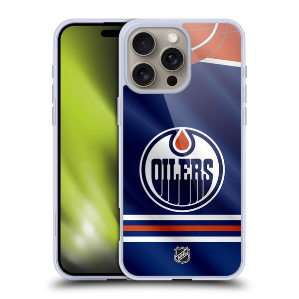 NHL Edmonton Oilers Jersey Soft Gel Case for Apple iPhone 16 Pro Max