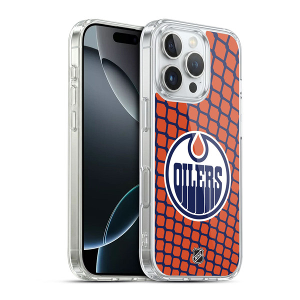 NHL Edmonton Oilers Net Pattern Soft Gel Case for Apple iPhone 16 Pro & MagSafe