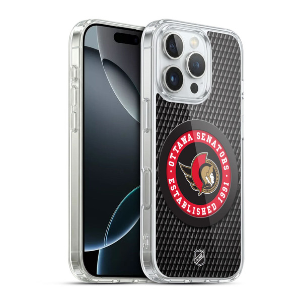 NHL Ottawa Senators Puck Texture Soft Gel Case for Apple iPhone 16 Pro & MagSafe