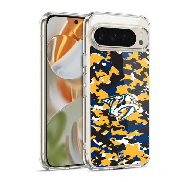 NHL Nashville Predators Camouflage Soft Gel Case for Google Pixel 9 / Pixel 9 Pro