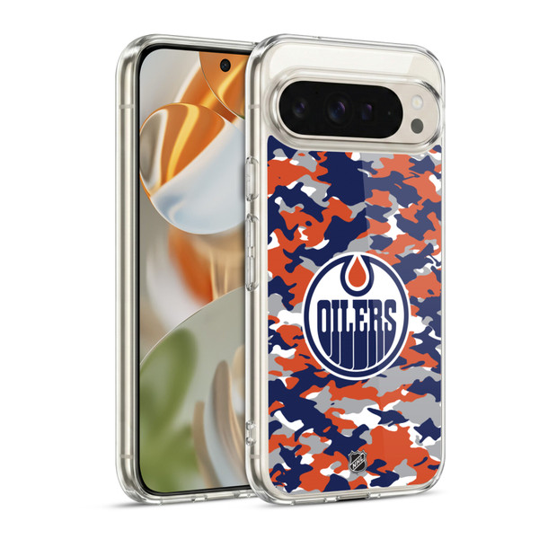 NHL Edmonton Oilers Camouflage Soft Gel Case for Google Pixel 9 / Pixel 9 Pro