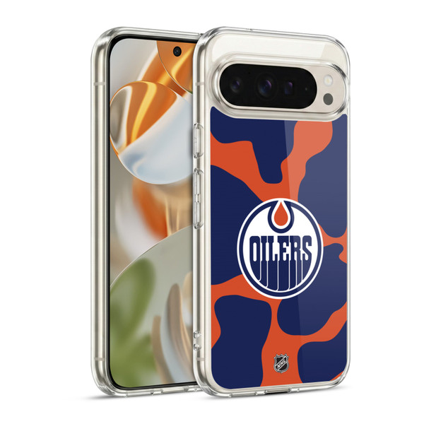 NHL Edmonton Oilers Cow Pattern Soft Gel Case for Google Pixel 9 / Pixel 9 Pro