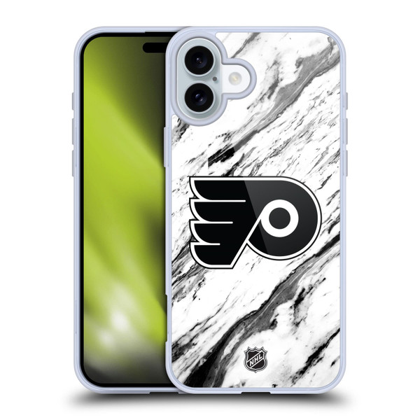 NHL Philadelphia Flyers Marble Soft Gel Case for Apple iPhone 16 Plus
