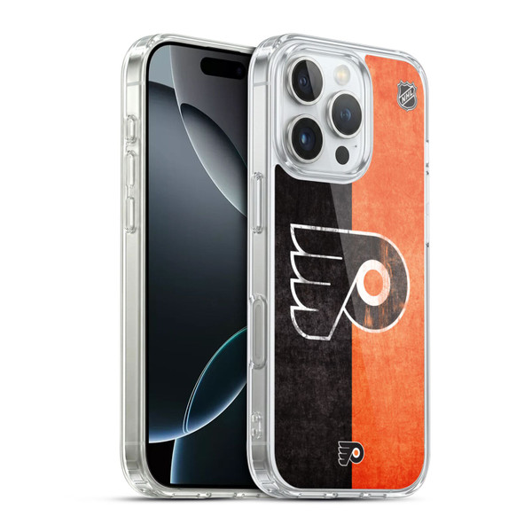 NHL Philadelphia Flyers Half Distressed Soft Gel Case for Apple iPhone 16 Pro & MagSafe