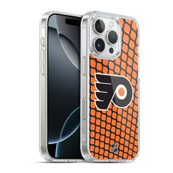 NHL Philadelphia Flyers Net Pattern Soft Gel Case for Apple iPhone 16 Pro & MagSafe