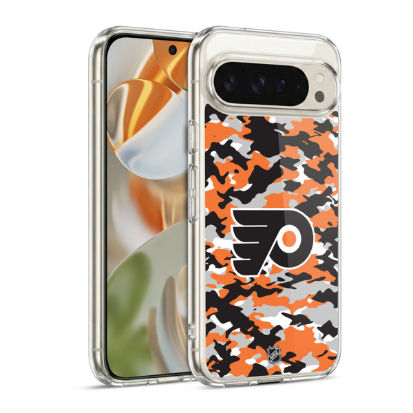 NHL Philadelphia Flyers Camouflage Soft Gel Case for Google Pixel 9 / Pixel 9 Pro