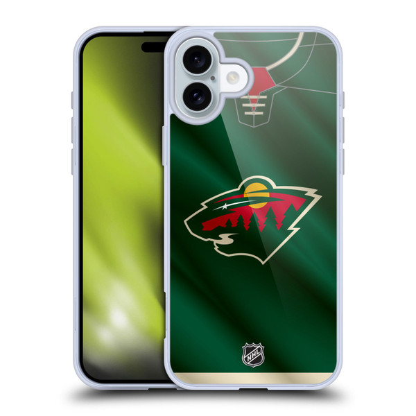 NHL Minnesota Wild Jersey Soft Gel Case for Apple iPhone 16 Plus