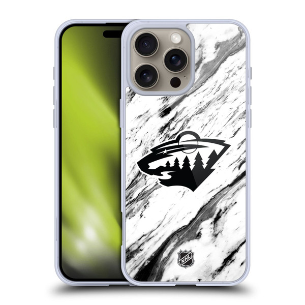 NHL Minnesota Wild Marble Soft Gel Case for Apple iPhone 16 Pro Max