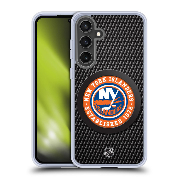 NHL New York Islanders Puck Texture Soft Gel Case for Samsung Galaxy S24 FE