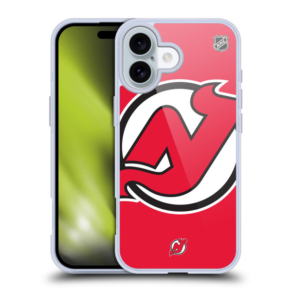 NHL New Jersey Devils Oversized Soft Gel Case for Apple iPhone 16