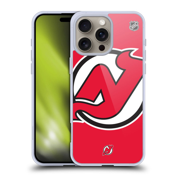 NHL New Jersey Devils Oversized Soft Gel Case for Apple iPhone 16 Pro Max