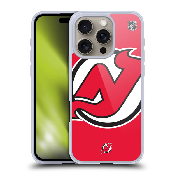 NHL New Jersey Devils Oversized Soft Gel Case for Apple iPhone 16 Pro