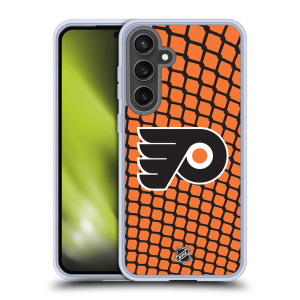 NHL Philadelphia Flyers Net Pattern Soft Gel Case for Samsung Galaxy S24 FE
