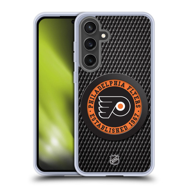 NHL Philadelphia Flyers Puck Texture Soft Gel Case for Samsung Galaxy S24 FE