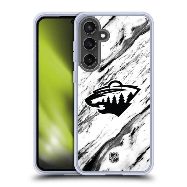 NHL Minnesota Wild Marble Soft Gel Case for Samsung Galaxy S24 FE
