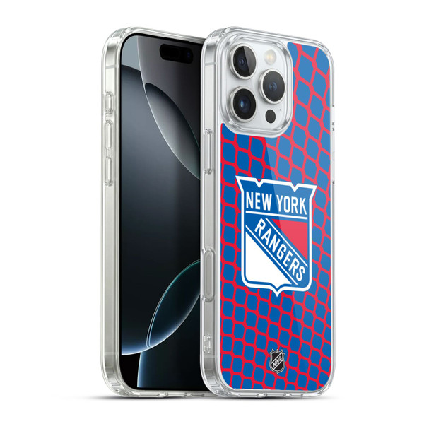 NHL New York Rangers Net Pattern Soft Gel Case for Apple iPhone 16 Pro Max & MagSafe