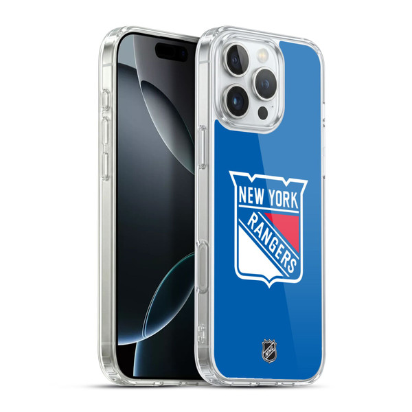 NHL New York Rangers Plain Soft Gel Case for Apple iPhone 16 Pro Max & MagSafe