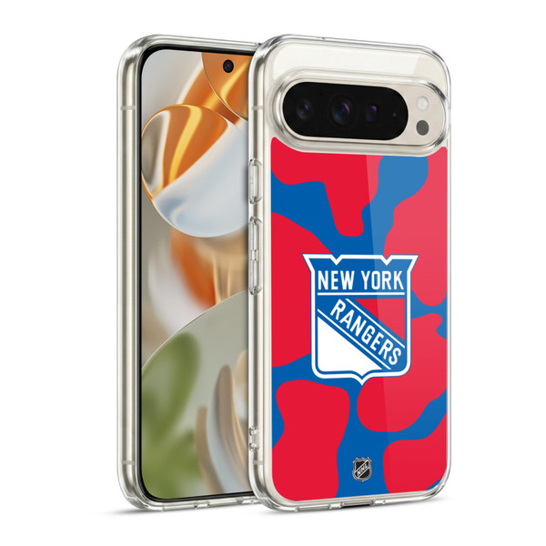 NHL New York Rangers Cow Pattern Soft Gel Case for Google Pixel 9 / Pixel 9 Pro
