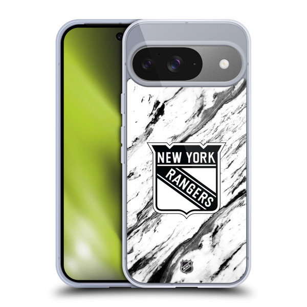 NHL New York Rangers Marble Soft Gel Case for Google Pixel 9 / Pixel 9 Pro