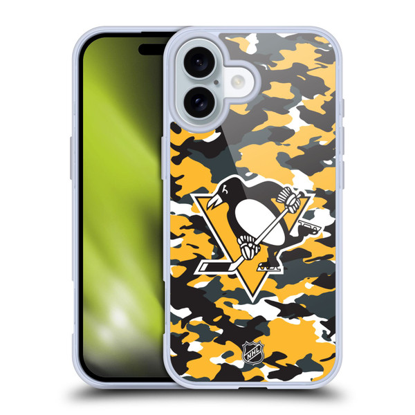 NHL Pittsburgh Penguins Camouflage Soft Gel Case for Apple iPhone 16