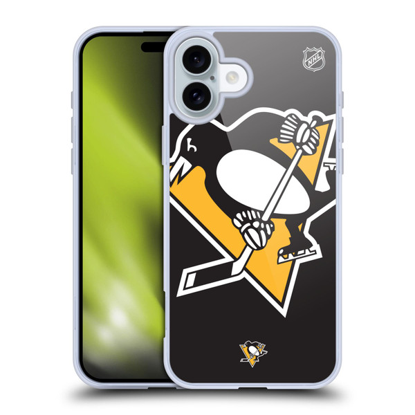 NHL Pittsburgh Penguins Oversized Soft Gel Case for Apple iPhone 16 Plus
