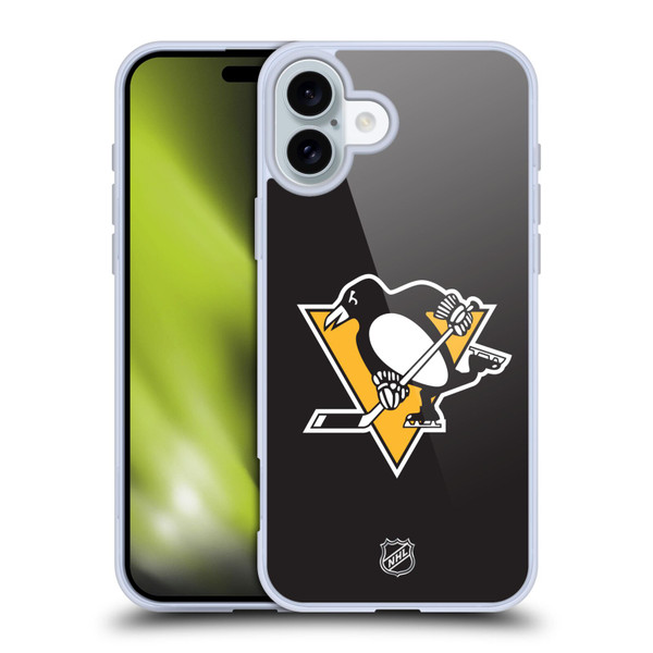 NHL Pittsburgh Penguins Plain Soft Gel Case for Apple iPhone 16 Plus