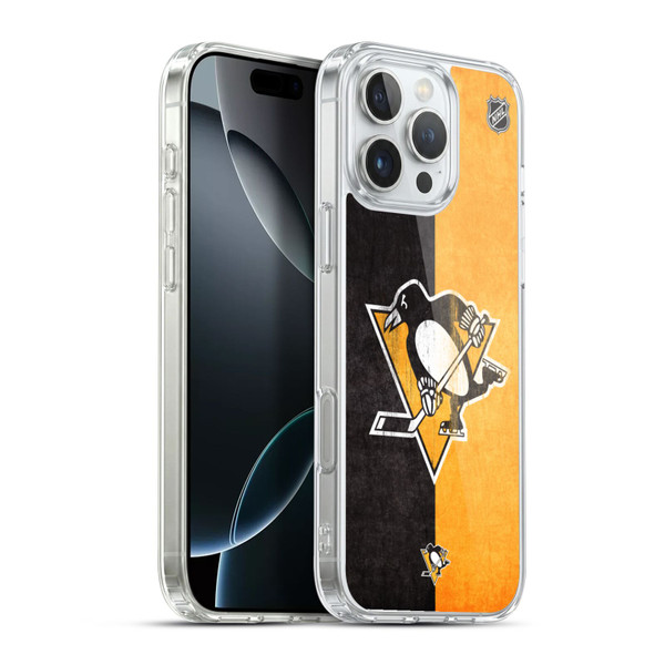 NHL Pittsburgh Penguins Half Distressed Soft Gel Case for Apple iPhone 16 Pro Max & MagSafe