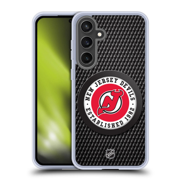 NHL New Jersey Devils Puck Texture Soft Gel Case for Samsung Galaxy S24 FE