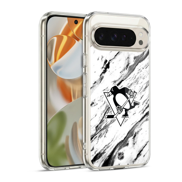NHL Pittsburgh Penguins Marble Soft Gel Case for Google Pixel 9 / Pixel 9 Pro