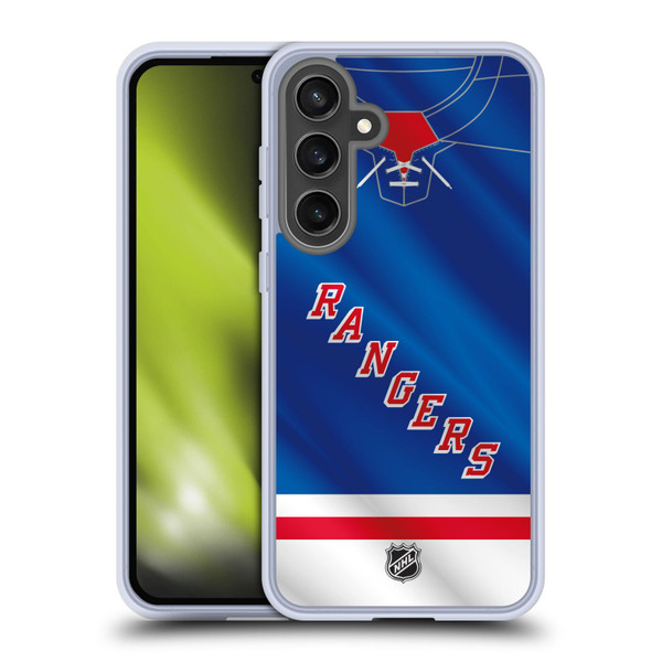 NHL New York Rangers Jersey Soft Gel Case for Samsung Galaxy S24 FE & MagSafe