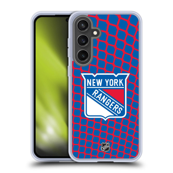 NHL New York Rangers Net Pattern Soft Gel Case for Samsung Galaxy S24 FE & MagSafe