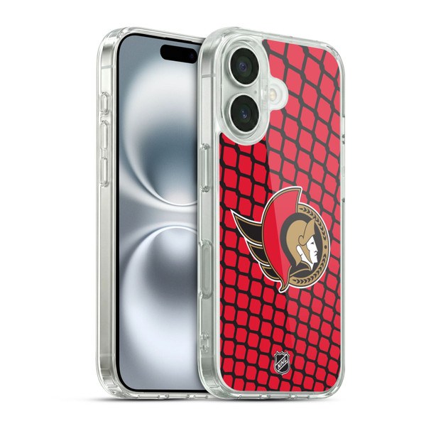 NHL Ottawa Senators Net Pattern Soft Gel Case for Apple iPhone 16 & MagSafe