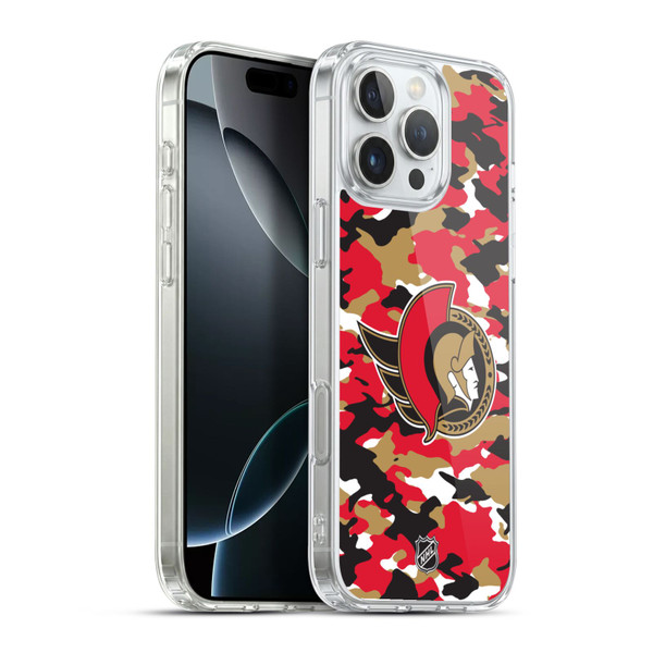 NHL Ottawa Senators Camouflage Soft Gel Case for Apple iPhone 16 Pro Max & MagSafe