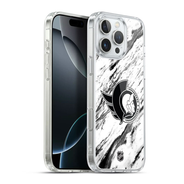 NHL Ottawa Senators Marble Soft Gel Case for Apple iPhone 16 Pro Max & MagSafe