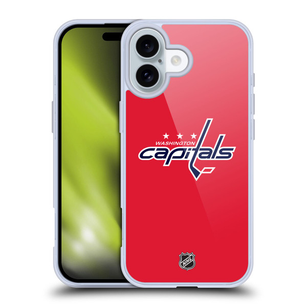 NHL Washington Capitals Plain Soft Gel Case for Apple iPhone 16