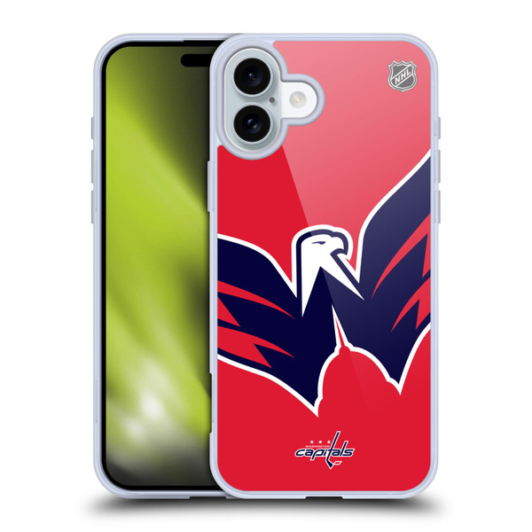 NHL Washington Capitals Oversized Soft Gel Case for Apple iPhone 16 Plus