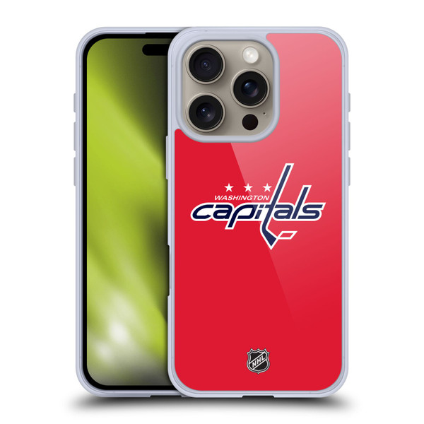 NHL Washington Capitals Plain Soft Gel Case for Apple iPhone 16 Pro