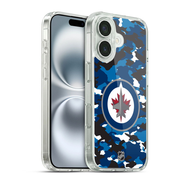 NHL Winnipeg Jets Camouflage Soft Gel Case for Apple iPhone 16 & MagSafe