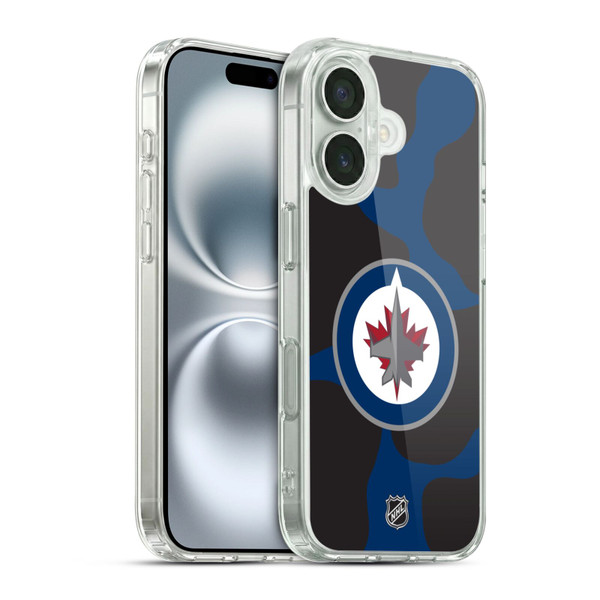 NHL Winnipeg Jets Cow Pattern Soft Gel Case for Apple iPhone 16 & MagSafe