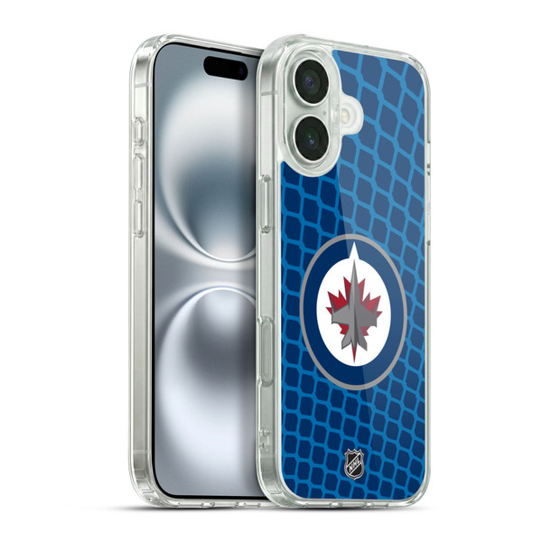NHL Winnipeg Jets Net Pattern Soft Gel Case for Apple iPhone 16 Plus & MagSafe