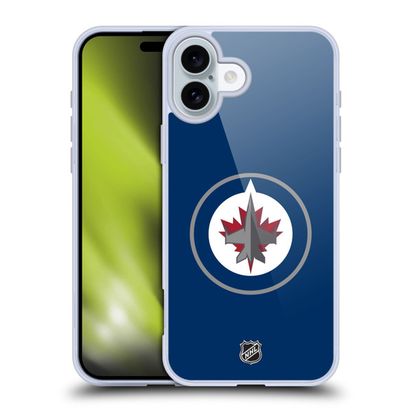 NHL Winnipeg Jets Plain Soft Gel Case for Apple iPhone 16 Plus