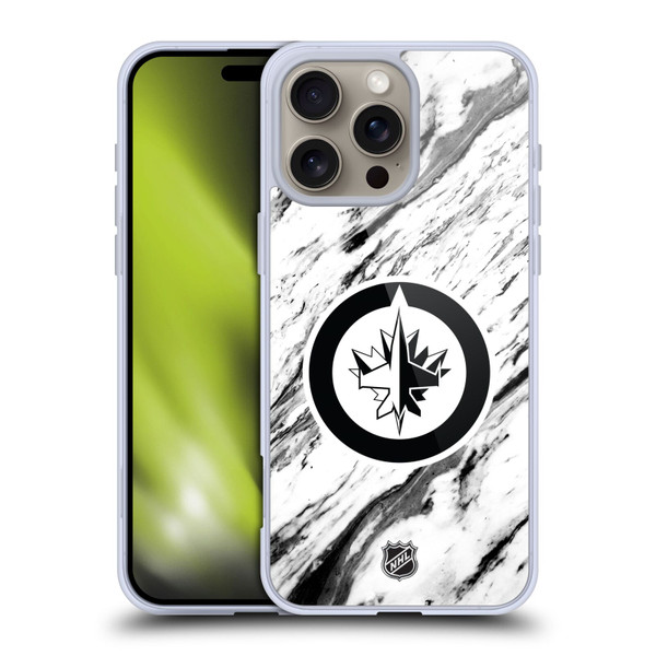 NHL Winnipeg Jets Marble Soft Gel Case for Apple iPhone 16 Pro Max
