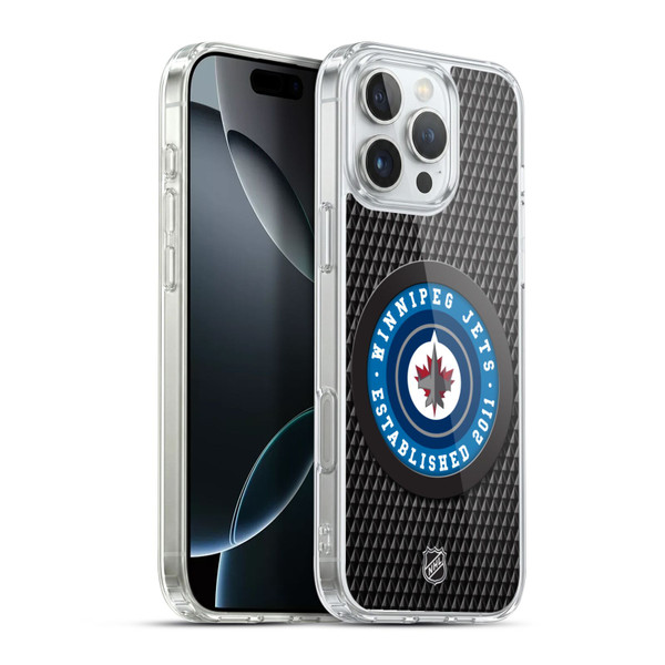 NHL Winnipeg Jets Puck Texture Soft Gel Case for Apple iPhone 16 Pro Max & MagSafe