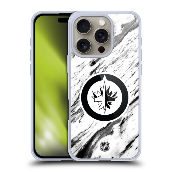 NHL Winnipeg Jets Marble Soft Gel Case for Apple iPhone 16 Pro