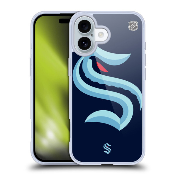 NHL Seattle Kraken Oversized Soft Gel Case for Apple iPhone 16