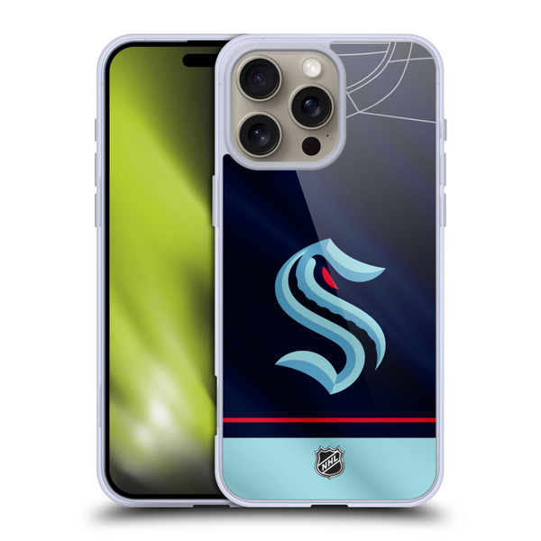 NHL Seattle Kraken Jersey Soft Gel Case for Apple iPhone 16 Pro Max